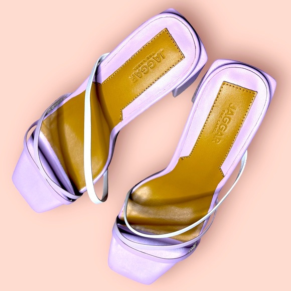 NWT (and box) Jagger The Label “Resort” heel in lilac and pastel blue. Size 9 - Picture 2 of 9